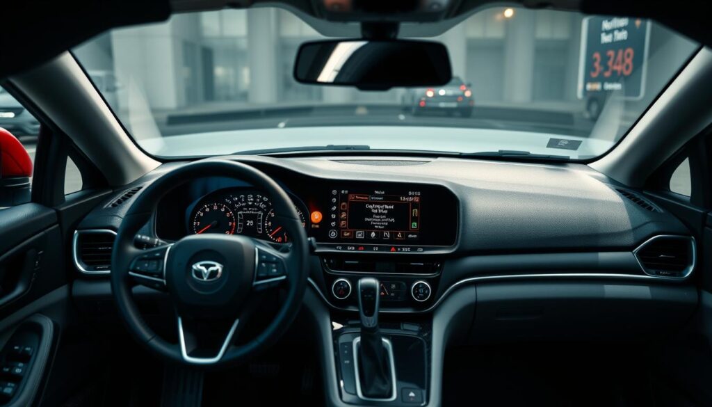 A brightly lit, high-resolution image of a modern sedan vehicle, with a focus on the dashboard and center console. The vehicle's interior is showcased in a clean, well-organized layout, highlighting the various information and control panels. The dashboard displays a clear, legible digital readout of key vehicle data, such as speed, fuel level, and engine status. The center console features a large, touchscreen display, showcasing various menus and options related to vehicle information, settings, and navigation. The overall scene conveys a sense of simplicity, functionality, and technological sophistication, suitable for illustrating the "Information you'll need to get accurate auto insurance quotes" section of the article. A brightly lit, high-resolution image of a modern sedan vehicle, with a focus on the dashboard and center console. The vehicle's interior is showcased in a clean, well-organized layout, highlighting the various information and control panels. The dashboard displays a clear, legible digital readout of key vehicle data, such as speed, fuel level, and engine status. The center console features a large, touchscreen display, showcasing various menus and options related to vehicle information, settings, and navigation. The overall scene conveys a sense of simplicity, functionality, and technological sophistication, suitable for illustrating the "Information you'll need to get accurate auto insurance quotes" section of the article.