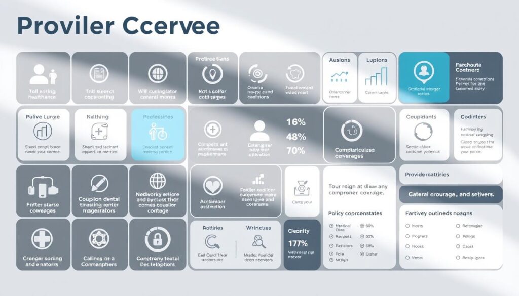 A comprehensive provider coverage illustration showcasing diverse healthcare plans. A dynamic, grid-like composition featuring distinct plan icons, network logos, and policy details. Bright, clean lighting illuminates the professional, data-driven layout. Sleek, modern design evokes trust and transparency. Carefully selected color palette and subtle gradients create visual hierarchy. Negative space allows the key information to shine. A well-balanced, visually striking image that effectively communicates the range of options available to the audience. A comprehensive provider coverage illustration showcasing diverse healthcare plans. A dynamic, grid-like composition featuring distinct plan icons, network logos, and policy details. Bright, clean lighting illuminates the professional, data-driven layout. Sleek, modern design evokes trust and transparency. Carefully selected color palette and subtle gradients create visual hierarchy. Negative space allows the key information to shine. A well-balanced, visually striking image that effectively communicates the range of options available to the audience.