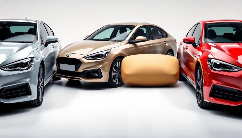 A detailed, high-resolution image of four cars representing the ABI (Association of British Insurers) write-off categories: A, B, S, and N. The cars are arranged in a line, facing the viewer, in a well-lit, photographic studio setting with a clean, white background. The lighting is soft and even, accentuating the curves and contours of the vehicles. Each car is showcased in a different color to clearly distinguish the categories, with a subtle reflection on the glossy, freshly polished surfaces. The image conveys a sense of clarity and professionalism, designed to educate and inform the viewer about the different ABI write-off classifications. A detailed, high-resolution image of four cars representing the ABI (Association of British Insurers) write-off categories: A, B, S, and N. The cars are arranged in a line, facing the viewer, in a well-lit, photographic studio setting with a clean, white background. The lighting is soft and even, accentuating the curves and contours of the vehicles. Each car is showcased in a different color to clearly distinguish the categories, with a subtle reflection on the glossy, freshly polished surfaces. The image conveys a sense of clarity and professionalism, designed to educate and inform the viewer about the different ABI write-off classifications.