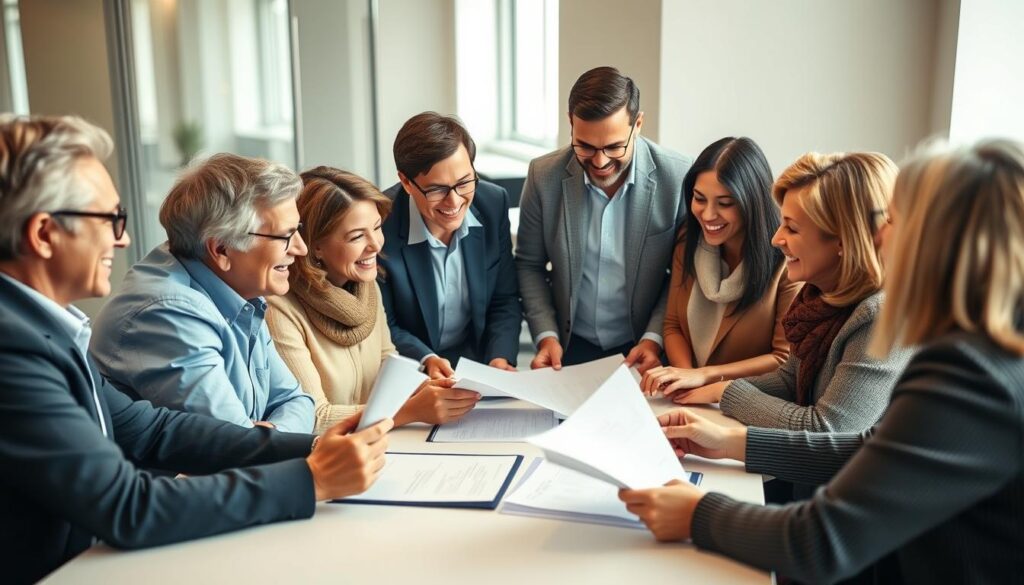 A group of diverse individuals, representing different age groups and backgrounds, gathered around a table discussing investment bond beneficiaries. The scene is set in a modern, well-lit office environment, with a focus on the faces and body language of the participants as they review financial documents and engage in animated conversation. The lighting is soft and warm, creating a sense of collaboration and trust. The camera angle is slightly elevated, giving a sense of authority and importance to the subject matter. The overall tone is professional and informative, reflecting the serious nature of long-term financial planning and estate management. A group of diverse individuals, representing different age groups and backgrounds, gathered around a table discussing investment bond beneficiaries. The scene is set in a modern, well-lit office environment, with a focus on the faces and body language of the participants as they review financial documents and engage in animated conversation. The lighting is soft and warm, creating a sense of collaboration and trust. The camera angle is slightly elevated, giving a sense of authority and importance to the subject matter. The overall tone is professional and informative, reflecting the serious nature of long-term financial planning and estate management.