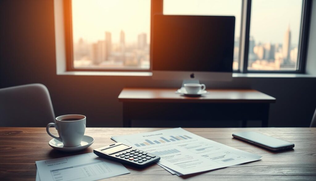 A modern, minimalist office setting with a wooden desk, sleek computer monitor, and a cup of coffee. On the desk, various financial documents and a calculator are neatly arranged, hinting at the process of choosing the right plan. The lighting is soft and warm, creating a contemplative atmosphere. In the background, a window overlooking a city skyline, symbolizing the broader financial landscape. The composition emphasizes the importance of careful planning and decision-making when it comes to securing one's financial future. A modern, minimalist office setting with a wooden desk, sleek computer monitor, and a cup of coffee. On the desk, various financial documents and a calculator are neatly arranged, hinting at the process of choosing the right plan. The lighting is soft and warm, creating a contemplative atmosphere. In the background, a window overlooking a city skyline, symbolizing the broader financial landscape. The composition emphasizes the importance of careful planning and decision-making when it comes to securing one's financial future.