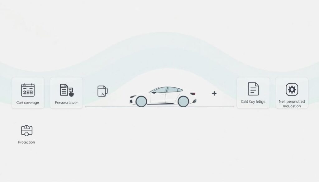 A neatly arranged display of car insurance coverage options, each represented by distinct icons and visual cues. The foreground features a series of modular, geometric shapes in muted tones, hinting at the various coverage levels. The middle ground showcases a sleek, minimalist car silhouette, emphasizing the importance of personalized protection. The background has a softly blurred, gradient-based pattern, creating a sense of depth and sophistication. The lighting is natural, with subtle highlights accentuating the key elements. The overall composition conveys a sense of clarity, balance, and the ability to make informed choices about car insurance coverage. A neatly arranged display of car insurance coverage options, each represented by distinct icons and visual cues. The foreground features a series of modular, geometric shapes in muted tones, hinting at the various coverage levels. The middle ground showcases a sleek, minimalist car silhouette, emphasizing the importance of personalized protection. The background has a softly blurred, gradient-based pattern, creating a sense of depth and sophistication. The lighting is natural, with subtle highlights accentuating the key elements. The overall composition conveys a sense of clarity, balance, and the ability to make informed choices about car insurance coverage.