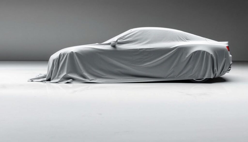 A pristine car cover draped over a sleek, parked automobile. The cover's material glistens under soft, diffused lighting, reflecting the subtle contours of the vehicle. In the background, a minimalist, muted environment sets the tone for a calming, contemplative scene. The cover's tailored fit accentuates the car's lines, showcasing its aerodynamic design. Subtle details, such as reinforced stitching and moisture-wicking fabrics, suggest the cover's durability and practicality. The overall impression is one of elegant protection, inviting the viewer to consider the importance of properly caring for and maintaining their prized possession. A pristine car cover draped over a sleek, parked automobile. The cover's material glistens under soft, diffused lighting, reflecting the subtle contours of the vehicle. In the background, a minimalist, muted environment sets the tone for a calming, contemplative scene. The cover's tailored fit accentuates the car's lines, showcasing its aerodynamic design. Subtle details, such as reinforced stitching and moisture-wicking fabrics, suggest the cover's durability and practicality. The overall impression is one of elegant protection, inviting the viewer to consider the importance of properly caring for and maintaining their prized possession.