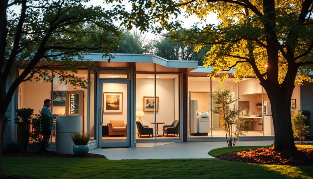 A private healthcare facility nestled in a tranquil, tree-lined setting. In the foreground, a modern glass-and-steel entrance welcomes patients, bathed in warm, natural light. The middle ground features a serene waiting area, with plush seating and calming artwork adorning the walls. In the background, state-of-the-art medical equipment and treatment rooms suggest the high-quality care available within. The overall atmosphere conveys a sense of professionalism, comfort, and accessibility, inviting visitors to prioritize their family's well-being in a private, personalized healthcare environment. A private healthcare facility nestled in a tranquil, tree-lined setting. In the foreground, a modern glass-and-steel entrance welcomes patients, bathed in warm, natural light. The middle ground features a serene waiting area, with plush seating and calming artwork adorning the walls. In the background, state-of-the-art medical equipment and treatment rooms suggest the high-quality care available within. The overall atmosphere conveys a sense of professionalism, comfort, and accessibility, inviting visitors to prioritize their family's well-being in a private, personalized healthcare environment.