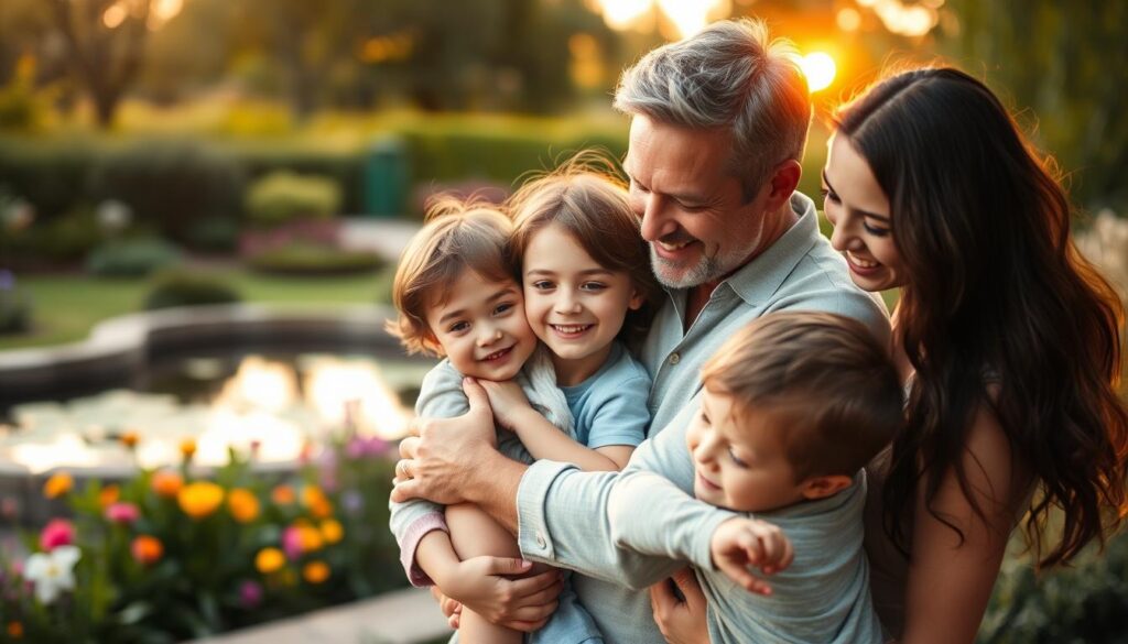 A serene family enjoying their private health insurance plan. In the foreground, a mother and father tenderly embrace their two children, exuding a sense of security and wellbeing. The middle ground features a lush, verdant garden with vibrant flowers and a tranquil pond, symbolizing the rejuvenation and care provided by their comprehensive health coverage. In the background, a warm, golden sunset casts a soft glow, conveying a sense of comfort and peace of mind. The lighting is natural and diffused, creating a calming, intimate atmosphere. The image is captured with a wide-angle lens, emphasizing the close-knit family dynamic and the expansive, nurturing environment they enjoy under their private health insurance plan. A serene family enjoying their private health insurance plan. In the foreground, a mother and father tenderly embrace their two children, exuding a sense of security and wellbeing. The middle ground features a lush, verdant garden with vibrant flowers and a tranquil pond, symbolizing the rejuvenation and care provided by their comprehensive health coverage. In the background, a warm, golden sunset casts a soft glow, conveying a sense of comfort and peace of mind. The lighting is natural and diffused, creating a calming, intimate atmosphere. The image is captured with a wide-angle lens, emphasizing the close-knit family dynamic and the expansive, nurturing environment they enjoy under their private health insurance plan.