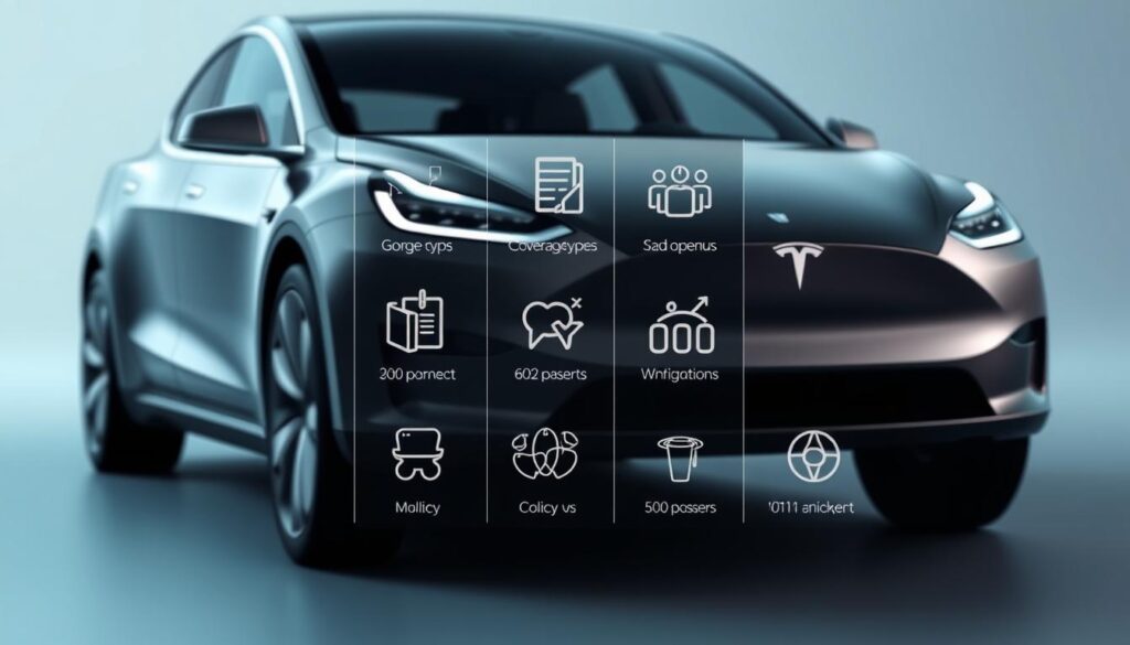 A sleek, modern Tesla vehicle prominently displayed in the foreground, its clean lines and innovative design reflecting the cutting-edge nature of the brand. In the middle ground, a series of insurance-related icons and graphics, including symbols for coverage types, policy details, and cost breakdowns, conveying the key information a Tesla driver would need to consider when selecting the best auto insurance. The background features a subtle, gradient-based color scheme in shades of blue and gray, creating a sense of sophistication and technological prowess. Crisp, high-resolution rendering with excellent depth of field, natural lighting, and a slightly elevated camera angle to showcase the vehicle's confident presence. A sleek, modern Tesla vehicle prominently displayed in the foreground, its clean lines and innovative design reflecting the cutting-edge nature of the brand. In the middle ground, a series of insurance-related icons and graphics, including symbols for coverage types, policy details, and cost breakdowns, conveying the key information a Tesla driver would need to consider when selecting the best auto insurance. The background features a subtle, gradient-based color scheme in shades of blue and gray, creating a sense of sophistication and technological prowess. Crisp, high-resolution rendering with excellent depth of field, natural lighting, and a slightly elevated camera angle to showcase the vehicle's confident presence.