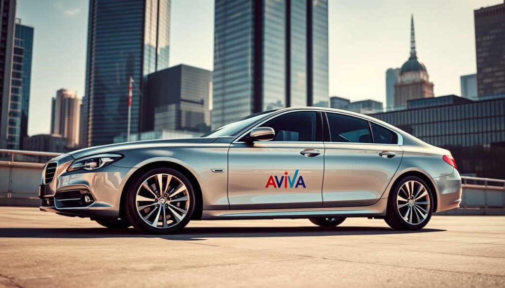 A sleek, modern sedan parked in a brightly lit urban setting, with the Aviva and RAC logos prominently displayed on the sides. The car's exterior is meticulously detailed, with a glossy paint job and shiny chrome accents. In the background, a city skyline with towering glass-and-steel skyscrapers creates a professional, corporate atmosphere. The scene is captured from a low angle, emphasizing the car's imposing presence and the insurers' commanding position in the market. Soft, directional lighting casts dramatic shadows, adding depth and a sense of sophistication to the image. A sleek, modern sedan parked in a brightly lit urban setting, with the Aviva and RAC logos prominently displayed on the sides. The car's exterior is meticulously detailed, with a glossy paint job and shiny chrome accents. In the background, a city skyline with towering glass-and-steel skyscrapers creates a professional, corporate atmosphere. The scene is captured from a low angle, emphasizing the car's imposing presence and the insurers' commanding position in the market. Soft, directional lighting casts dramatic shadows, adding depth and a sense of sophistication to the image.