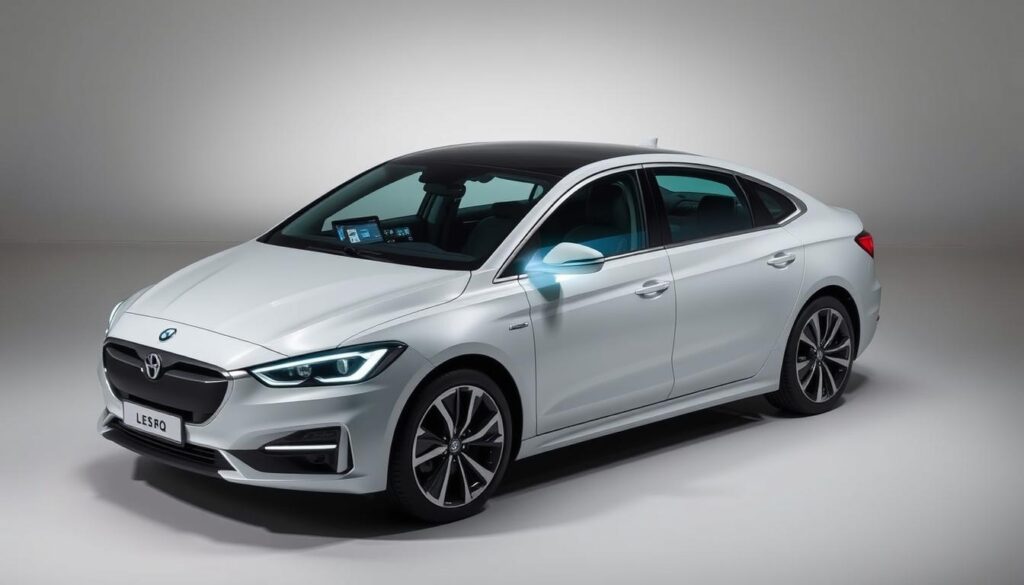 A sleek, modern sedan parked in a well-lit, professional-looking setting, with a clear view of the car's interior features. The dashboard displays a comprehensive insurance policy overview, showcasing coverage details for electric and hybrid vehicles. The car is surrounded by a clean, minimalist background, with subtle cues to the article's topic, such as a laptop or tablet displaying comparison site information. The lighting is soft and even, highlighting the car's elegant lines and the policy details on the dashboard. The overall mood is one of professionalism, attention to detail, and a focus on the specific needs of electric and hybrid vehicle owners. A sleek, modern sedan parked in a well-lit, professional-looking setting, with a clear view of the car's interior features. The dashboard displays a comprehensive insurance policy overview, showcasing coverage details for electric and hybrid vehicles. The car is surrounded by a clean, minimalist background, with subtle cues to the article's topic, such as a laptop or tablet displaying comparison site information. The lighting is soft and even, highlighting the car's elegant lines and the policy details on the dashboard. The overall mood is one of professionalism, attention to detail, and a focus on the specific needs of electric and hybrid vehicle owners.