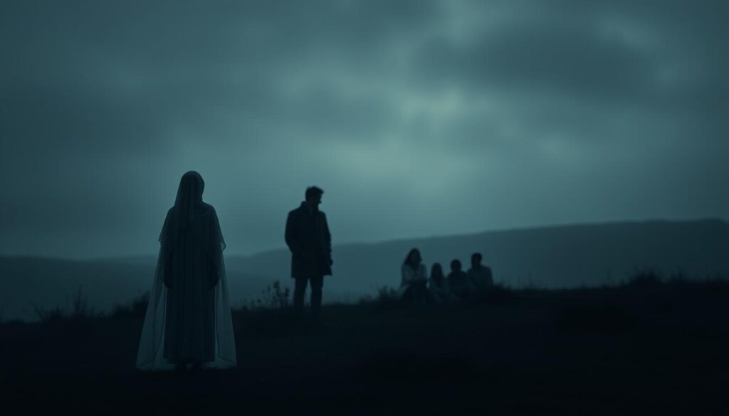 A somber and contemplative scene depicting the concept of "death in service benefit". In the foreground, a figure representing the deceased stands solemnly, their form ethereal and ghostly, casting a soft, mournful glow. In the middle ground, a family gathers, their expressions a mix of grief and gratitude for the support provided by the death in service benefit. The background is a serene, muted landscape, with soft lighting and a sense of tranquility, conveying the comfort and security the benefit offers in the face of loss. The composition is balanced and harmonious, with a focus on the emotional and financial implications of this important form of life insurance coverage. A somber and contemplative scene depicting the concept of "death in service benefit". In the foreground, a figure representing the deceased stands solemnly, their form ethereal and ghostly, casting a soft, mournful glow. In the middle ground, a family gathers, their expressions a mix of grief and gratitude for the support provided by the death in service benefit. The background is a serene, muted landscape, with soft lighting and a sense of tranquility, conveying the comfort and security the benefit offers in the face of loss. The composition is balanced and harmonious, with a focus on the emotional and financial implications of this important form of life insurance coverage.