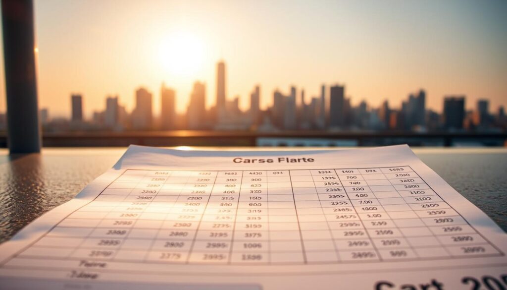 A sun-dappled car insurance rate chart stands prominently in the foreground, its crisp, clean lines and legible numbers inviting closer inspection. Surrounding it, a vibrant city skyline recedes into the distance, suggesting the urban context in which these costs are relevant. Soft, diffused lighting bathes the scene, creating a sense of authority and trust. The overall mood is one of transparency and accessibility, conveying the idea that these are "current costs and benchmarks you can trust" for affordable full coverage car insurance. A sun-dappled car insurance rate chart stands prominently in the foreground, its crisp, clean lines and legible numbers inviting closer inspection. Surrounding it, a vibrant city skyline recedes into the distance, suggesting the urban context in which these costs are relevant. Soft, diffused lighting bathes the scene, creating a sense of authority and trust. The overall mood is one of transparency and accessibility, conveying the idea that these are "current costs and benchmarks you can trust" for affordable full coverage car insurance.
