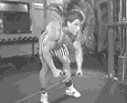 Lift the ropes by bending down