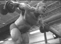Raise the dumbbells to the side while bending