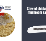 Stewed chicken in mushroom sauce